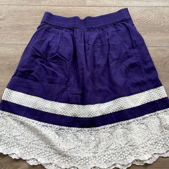 Loft Outlet Mixed Media Linen Blend Midi Skirt - Petite Medium - Picture 6 of 8